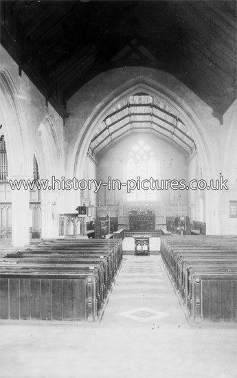 Interior, St. Andrews Church, Earls Colne, Essex. c.1906